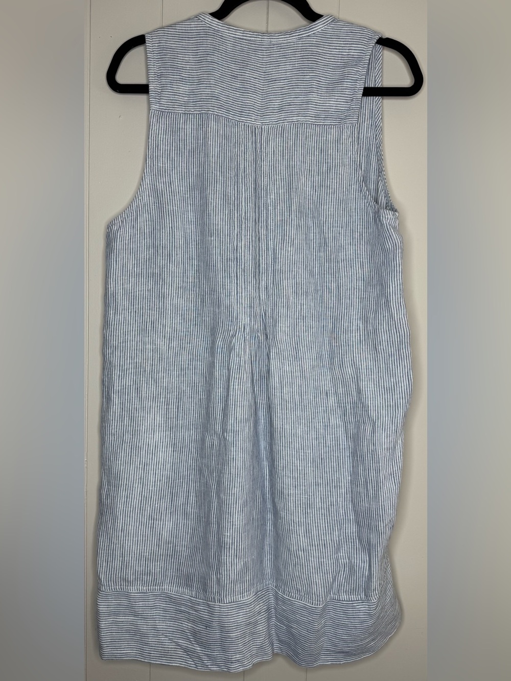 Faherty Isha 100% Linen Pintuck Shift Dress With Pockets Womens Medium - Picture 4 of 13